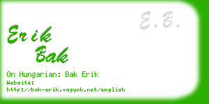 erik bak business card